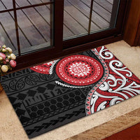 New Zealand Red Maori Koru Simple Style Rubber Doormat LT05 - Polynesian Pride