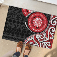 New Zealand Red Maori Koru Simple Style Rubber Doormat LT05 - Polynesian Pride