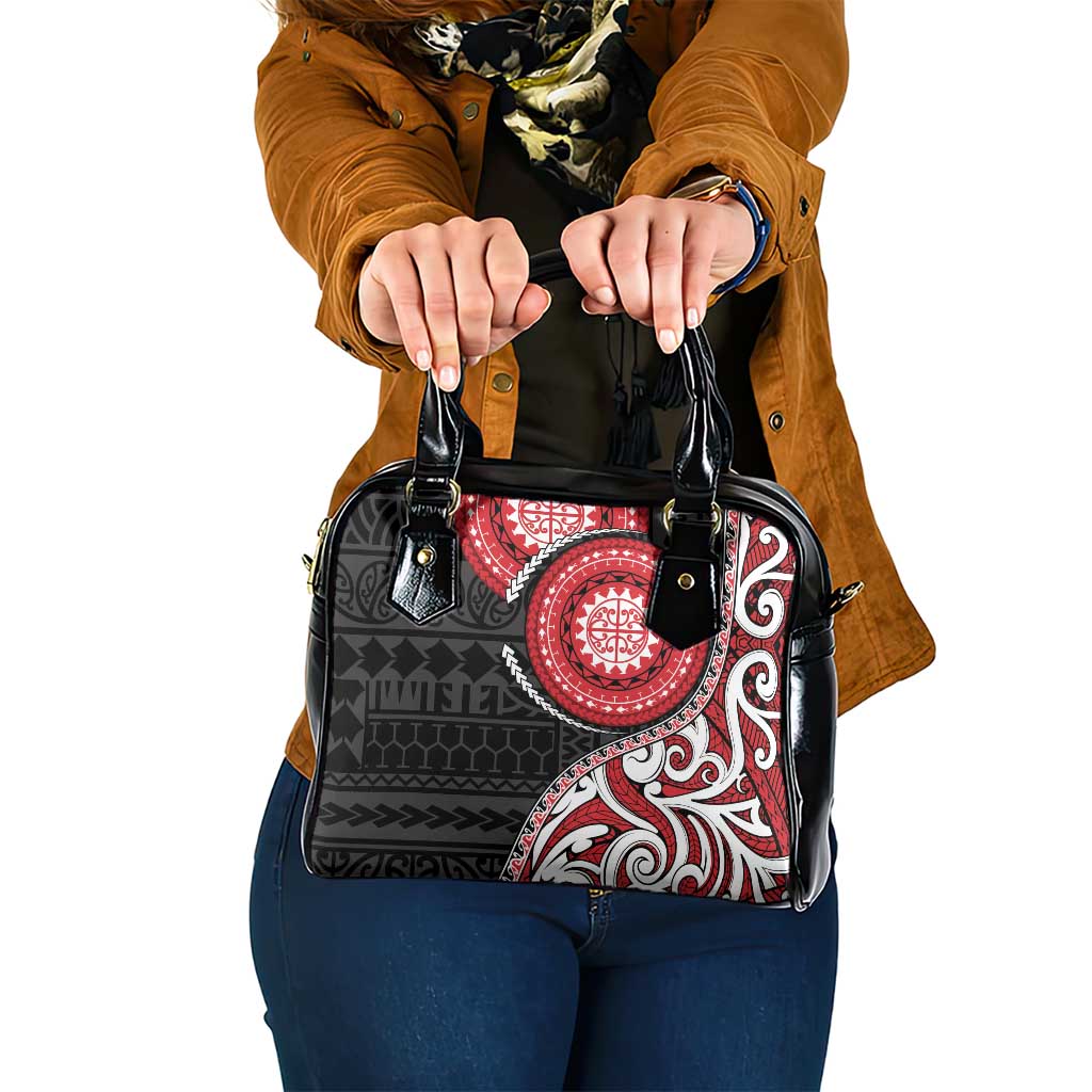 New Zealand Red Maori Koru Simple Style Shoulder Handbag LT05 One Size Red - Polynesian Pride