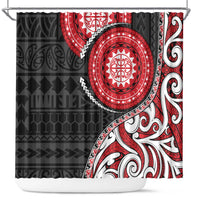 New Zealand Red Maori Koru Simple Style Shower Curtain LT05 Red - Polynesian Pride