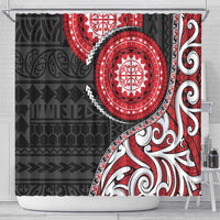 New Zealand Red Maori Koru Simple Style Shower Curtain LT05 - Polynesian Pride