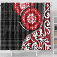 New Zealand Red Maori Koru Simple Style Shower Curtain LT05 - Polynesian Pride