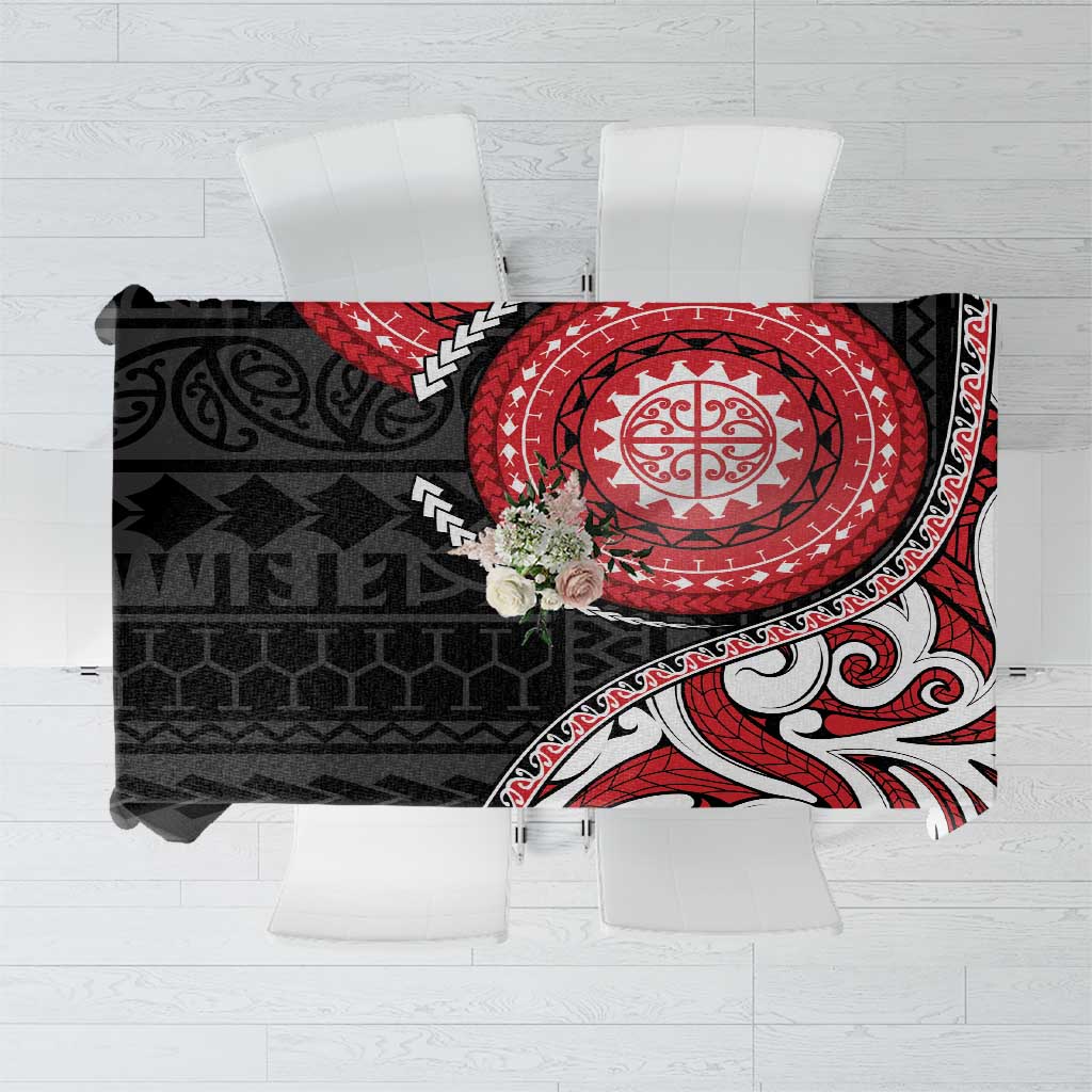 New Zealand Red Maori Koru Simple Style Tablecloth LT05 Red - Polynesian Pride