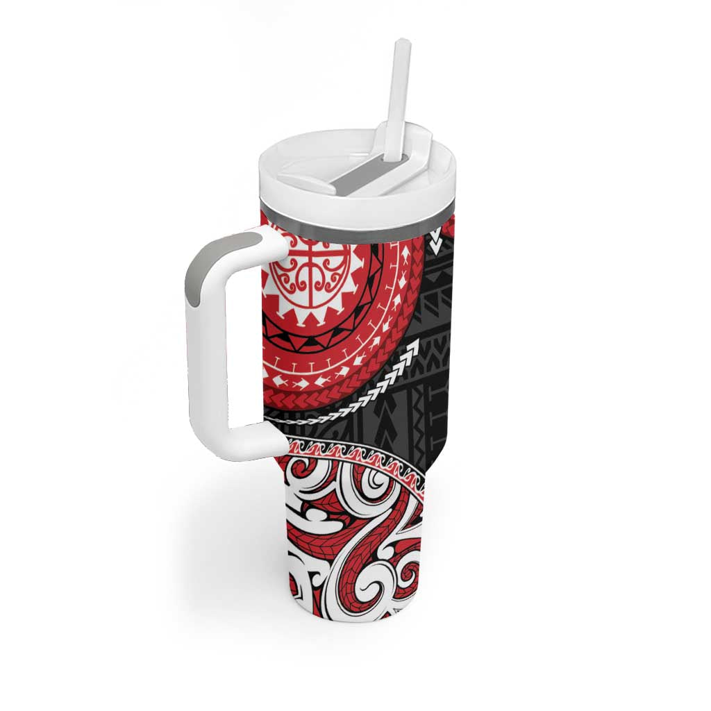 New Zealand Red Maori Koru Simple Style Tumbler With Handle LT05 - Polynesian Pride