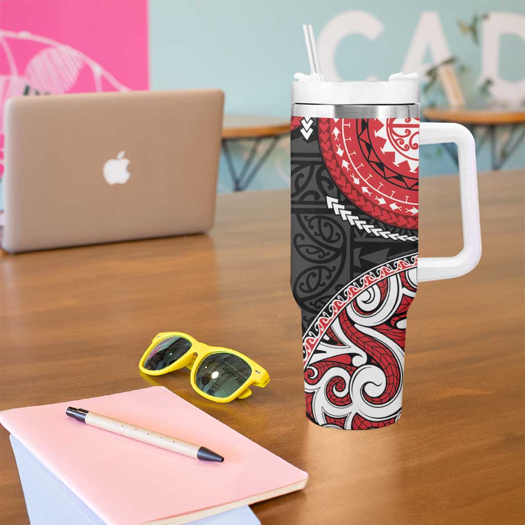 New Zealand Red Maori Koru Simple Style Tumbler With Handle LT05 - Polynesian Pride
