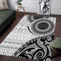 New Zealand White Maori Koru Simple Style Area Rug LT05 White - Polynesian Pride