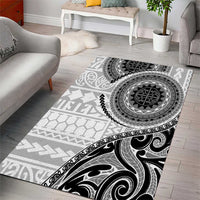 New Zealand White Maori Koru Simple Style Area Rug LT05 - Polynesian Pride