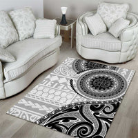 New Zealand White Maori Koru Simple Style Area Rug LT05 - Polynesian Pride