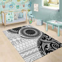 New Zealand White Maori Koru Simple Style Area Rug LT05 - Polynesian Pride
