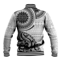 New Zealand White Maori Koru Simple Style Baseball Jacket LT05 - Polynesian Pride