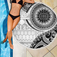 New Zealand White Maori Koru Simple Style Beach Blanket LT05 - Polynesian Pride