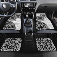 New Zealand White Maori Koru Simple Style Car Mats LT05 Set 4pcs White - Polynesian Pride