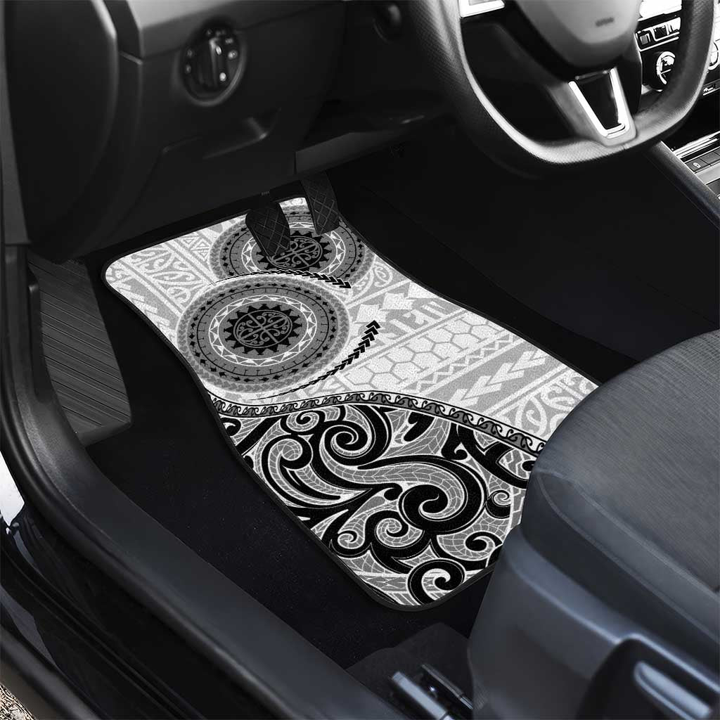 New Zealand White Maori Koru Simple Style Car Mats LT05 - Polynesian Pride