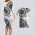 New Zealand White Maori Koru Simple Style Couples Matching Long Sleeve Bodycon Dress and Hawaiian Shirt