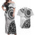 New Zealand White Maori Koru Simple Style Couples Matching Off Shoulder Maxi Dress and Hawaiian Shirt