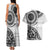 New Zealand White Maori Koru Simple Style Couples Matching Tank Maxi Dress and Hawaiian Shirt