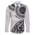 New Zealand White Maori Koru Simple Style Family Matching Long Sleeve Bodycon Dress and Hawaiian Shirt