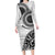 New Zealand White Maori Koru Simple Style Family Matching Long Sleeve Bodycon Dress and Hawaiian Shirt