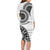 New Zealand White Maori Koru Simple Style Family Matching Long Sleeve Bodycon Dress and Hawaiian Shirt