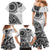 New Zealand White Maori Koru Simple Style Family Matching Mermaid Dress and Hawaiian Shirt