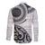 New Zealand White Maori Koru Simple Style Family Matching Off The Shoulder Long Sleeve Dress and Hawaiian Shirt