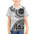 New Zealand White Maori Koru Simple Style Family Matching Off The Shoulder Long Sleeve Dress and Hawaiian Shirt