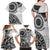 New Zealand White Maori Koru Simple Style Family Matching Off Shoulder Maxi Dress and Hawaiian Shirt