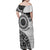 New Zealand White Maori Koru Simple Style Family Matching Off Shoulder Maxi Dress and Hawaiian Shirt