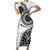 New Zealand White Maori Koru Simple Style Family Matching Short Sleeve Bodycon Dress and Hawaiian Shirt