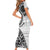 New Zealand White Maori Koru Simple Style Family Matching Short Sleeve Bodycon Dress and Hawaiian Shirt