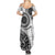 New Zealand White Maori Koru Simple Style Family Matching Summer Maxi Dress and Hawaiian Shirt