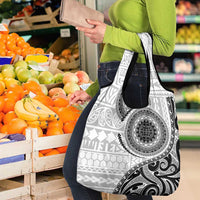 New Zealand White Maori Koru Simple Style Grocery Bag LT05 - Polynesian Pride