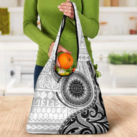 New Zealand White Maori Koru Simple Style Grocery Bag LT05 - Polynesian Pride
