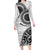 New Zealand White Maori Koru Simple Style Long Sleeve Bodycon Dress