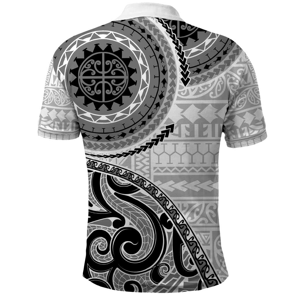 New Zealand White Maori Koru Simple Style Polo Shirt LT05 - Polynesian Pride