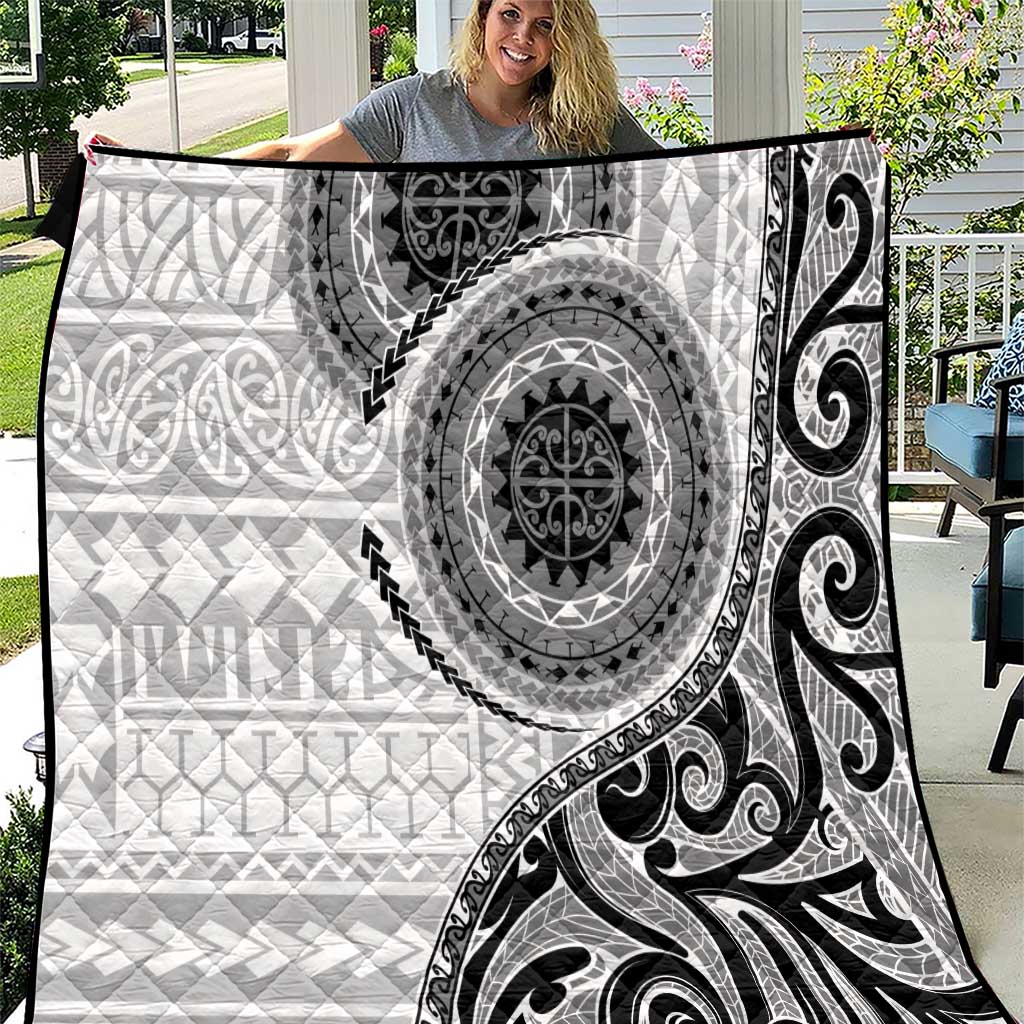 New Zealand White Maori Koru Simple Style Quilt LT05 White - Polynesian Pride