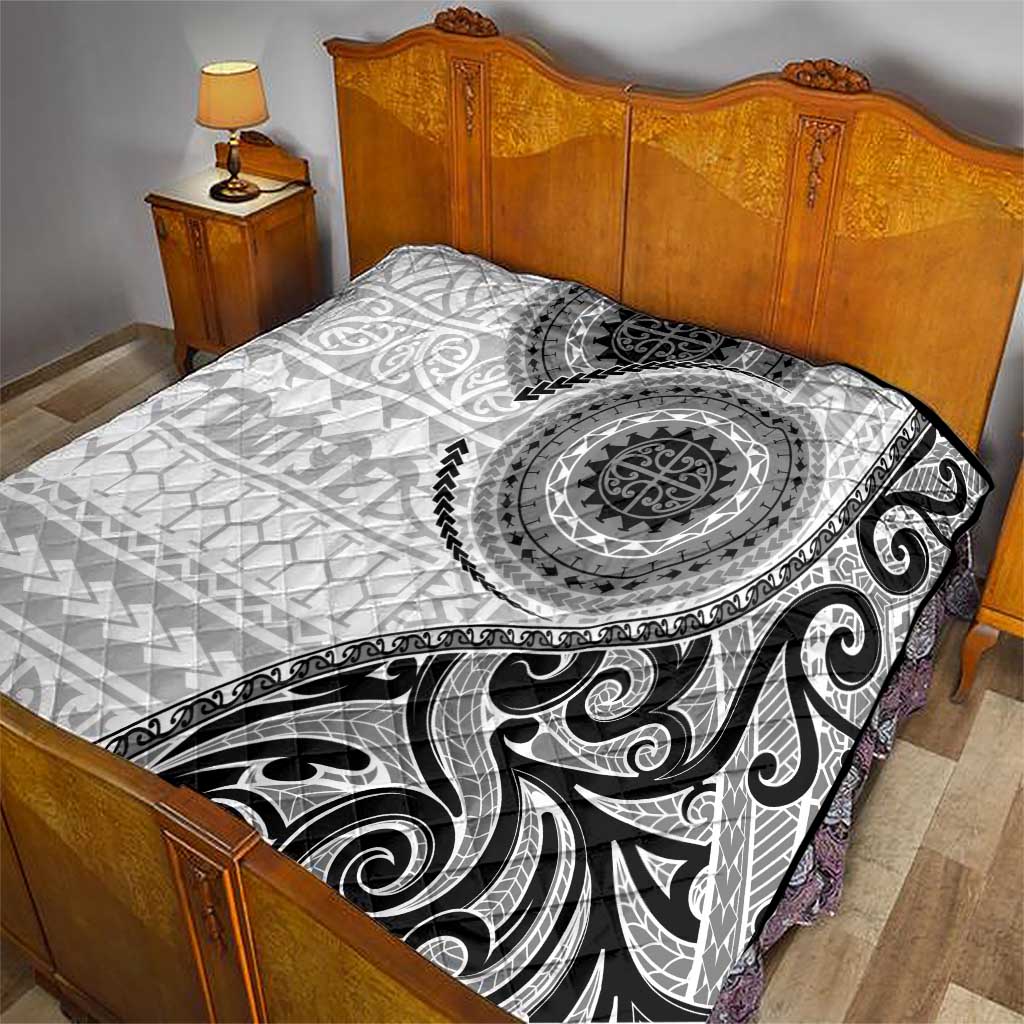 New Zealand White Maori Koru Simple Style Quilt LT05 - Polynesian Pride