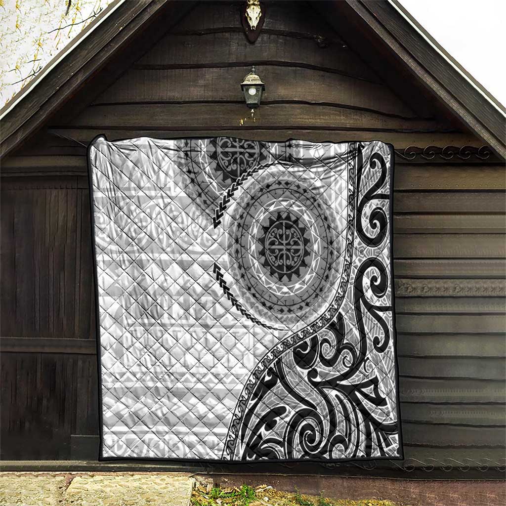 New Zealand White Maori Koru Simple Style Quilt LT05 - Polynesian Pride