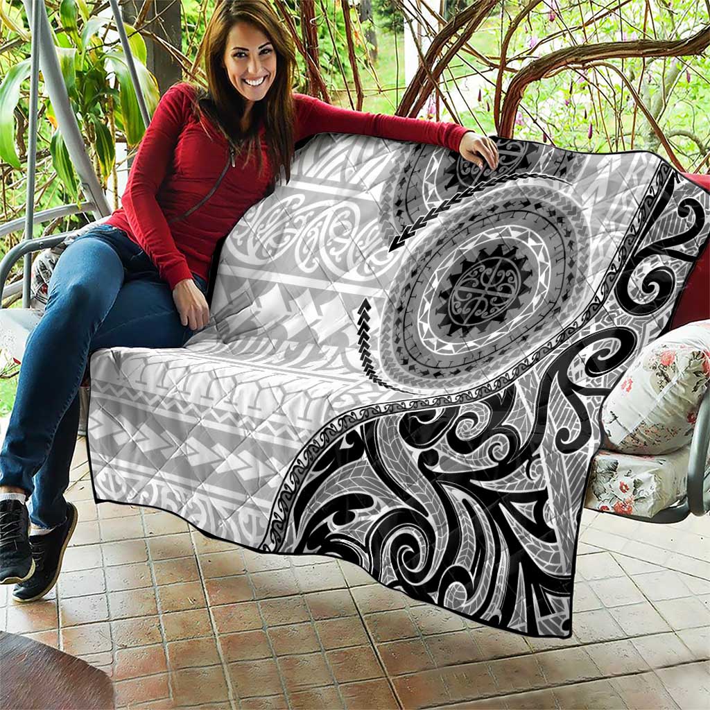 New Zealand White Maori Koru Simple Style Quilt LT05 - Polynesian Pride