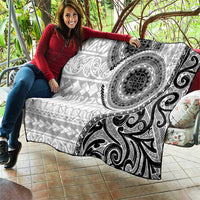 New Zealand White Maori Koru Simple Style Quilt LT05 - Polynesian Pride