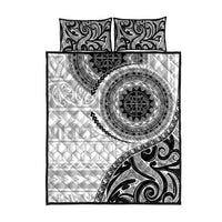 New Zealand White Maori Koru Simple Style Quilt Bed Set LT05 - Polynesian Pride