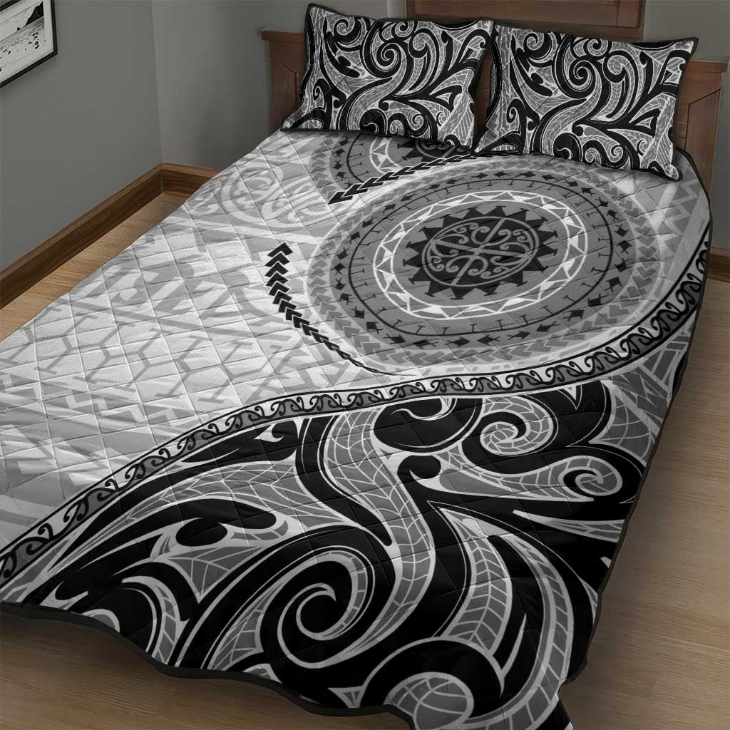 New Zealand White Maori Koru Simple Style Quilt Bed Set LT05 - Polynesian Pride