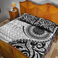 New Zealand White Maori Koru Simple Style Quilt Bed Set LT05 - Polynesian Pride