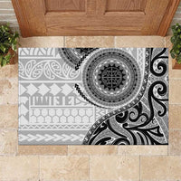 New Zealand White Maori Koru Simple Style Rubber Doormat LT05 White - Polynesian Pride