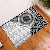 New Zealand White Maori Koru Simple Style Rubber Doormat LT05 - Polynesian Pride