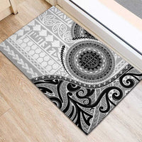 New Zealand White Maori Koru Simple Style Rubber Doormat LT05 - Polynesian Pride