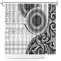New Zealand White Maori Koru Simple Style Shower Curtain LT05 White - Polynesian Pride