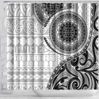 New Zealand White Maori Koru Simple Style Shower Curtain LT05 - Polynesian Pride