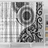 New Zealand White Maori Koru Simple Style Shower Curtain LT05 - Polynesian Pride