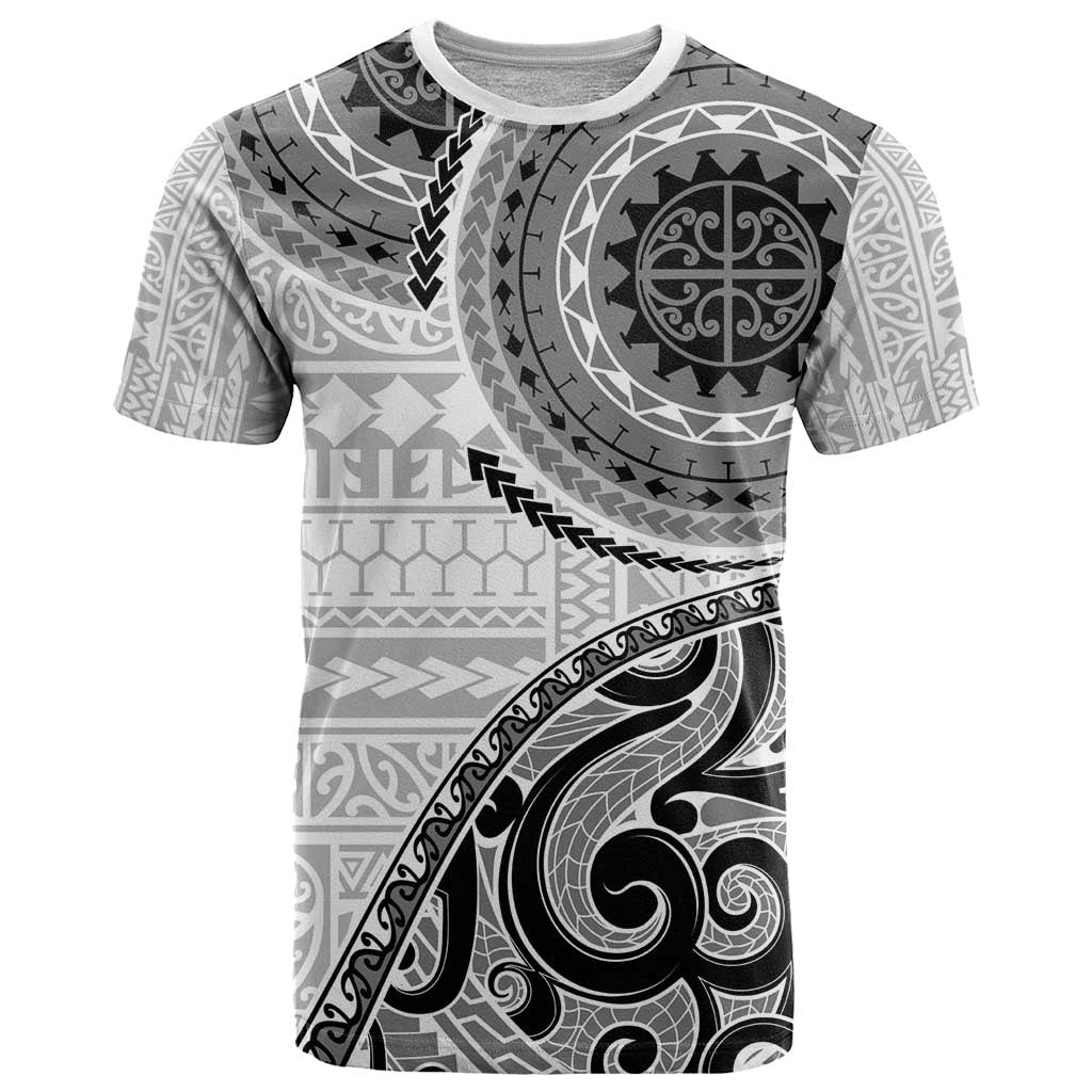 New Zealand White Maori Koru Simple Style T Shirt LT05 White - Polynesian Pride